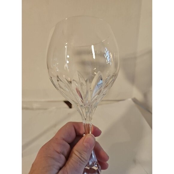 Crystal Wine glass unique cut vertical lines Beautiful Royal Tudor ? Lot Of 2 - Picture 9 of 12